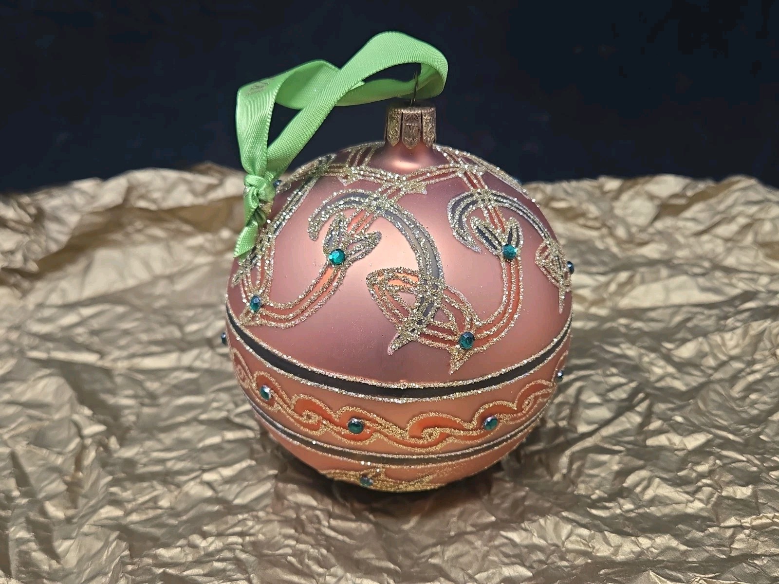 Waterford Holiday Heirlooms Celtic Sea Scroll Glass Ball Christmas Ornament Waterford Holiday Heirlooms Celtic Sea Scroll Glass Ball Christmas Ornament