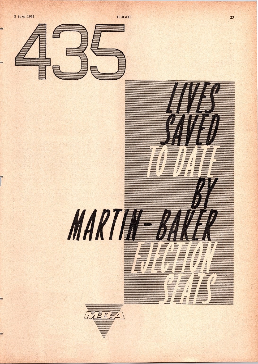 Martin-Baker Ejection Seats 1961 Vintage Aviation Magazine Ad Print Flight Martin-Baker Ejection Seats 1961 Vintage Aviation Magazine Ad Print Flight