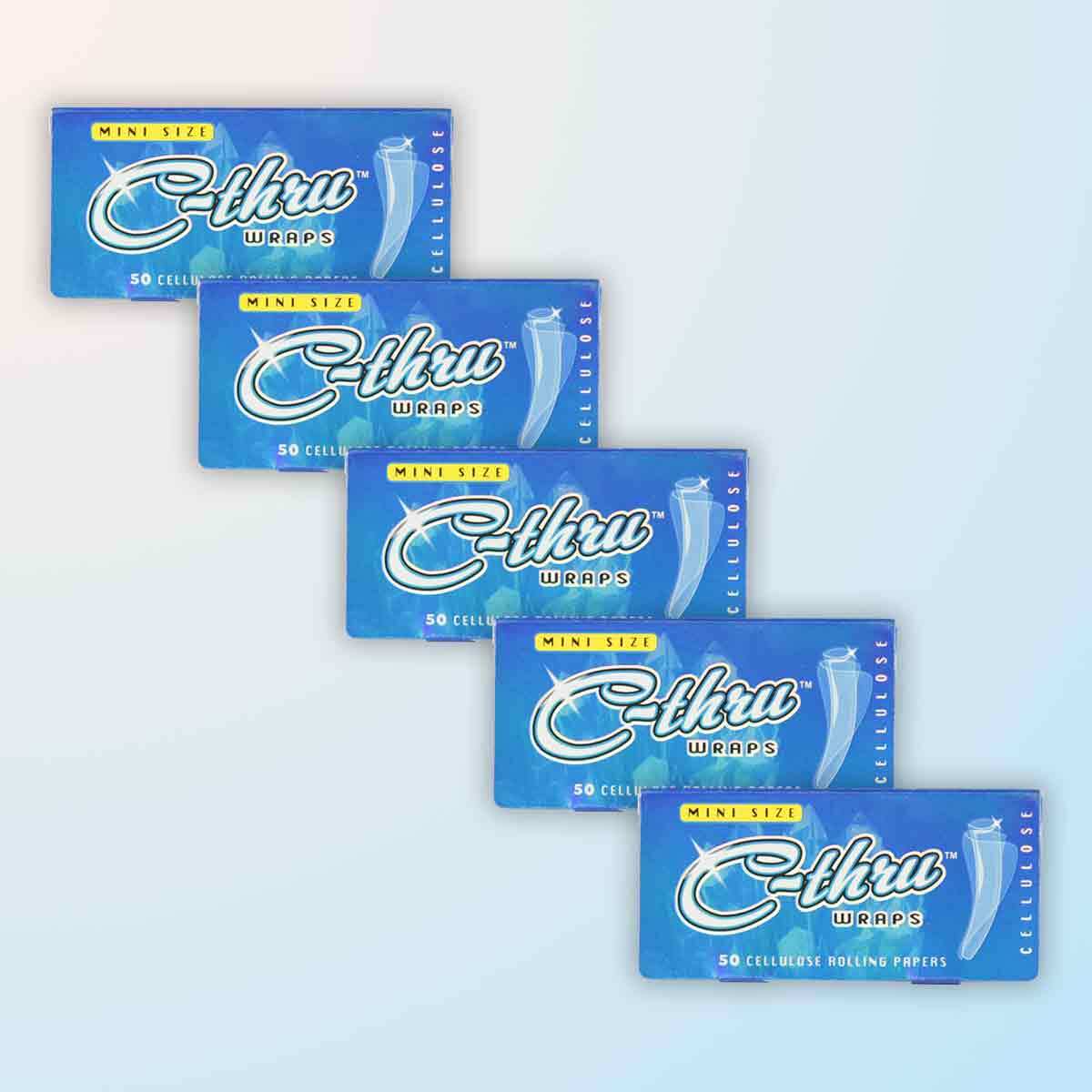 C-thru Rolling Papers Clear Cigarette Paper 1 1/4 Slim (78mm) Mini (5 Booklets)