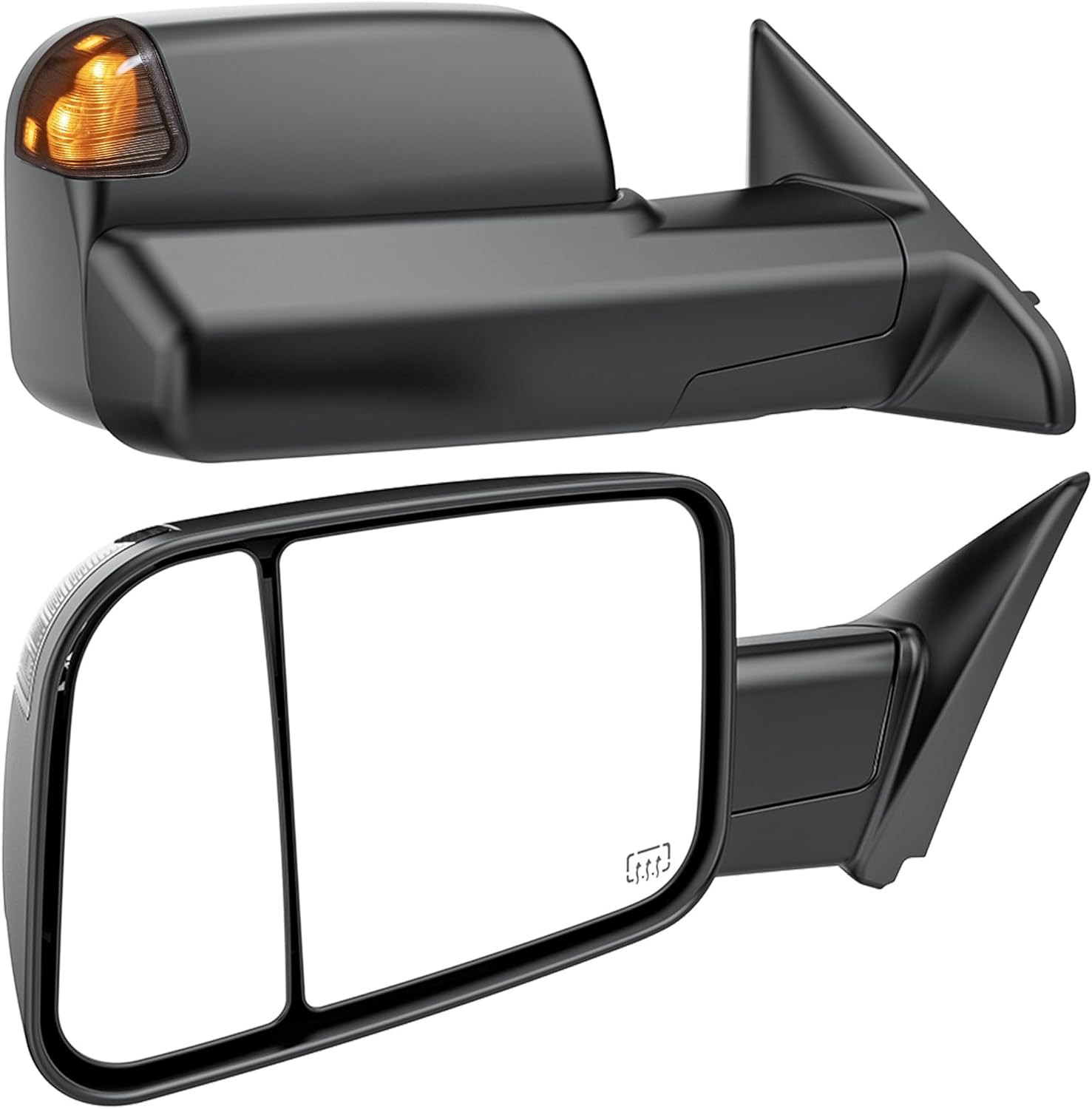 Smoked Power Heated Tow Mirrors Compatible with 2009-2018 Dodge Ram 1500, 2010-2 Smoked Power Heated Tow Mirrors Compatible with 2009-2018 Dodge Ram 1500, 2010-2