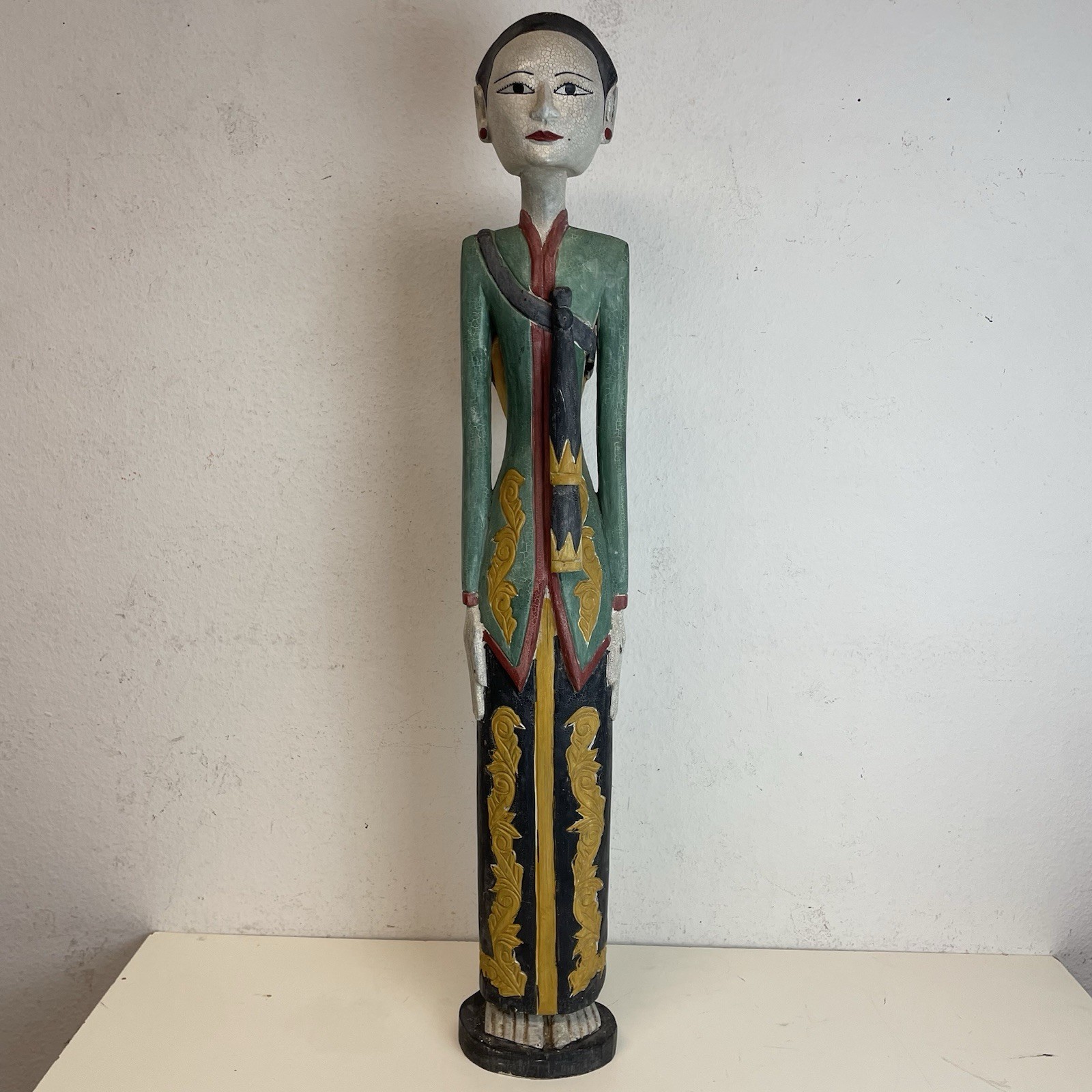 Monumental Loro Blonyo Statement Art Rare Museum Scale Wood Sculpture Statue 36” Monumental Loro Blonyo Statement Art Rare Museum Scale Wood Sculpture Statue 36”