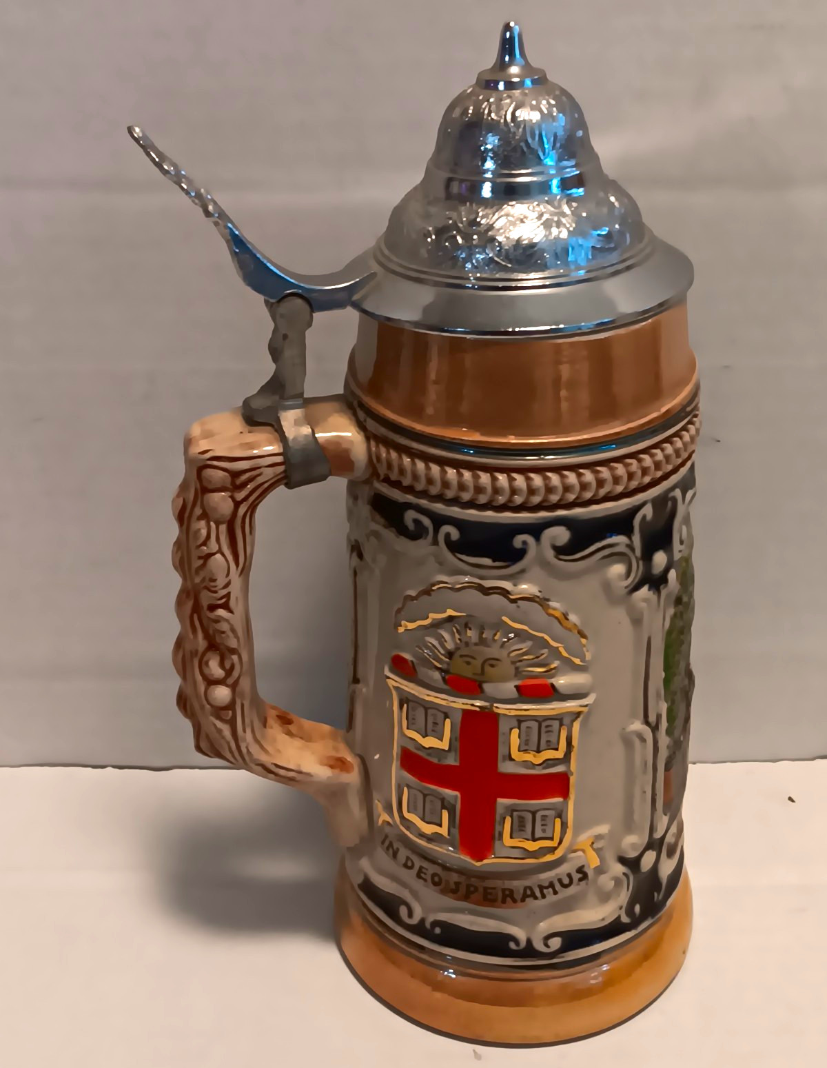 Vintage 1952 Brown University Beer Stein Lidded Germany Eric Mihan Ivy League  