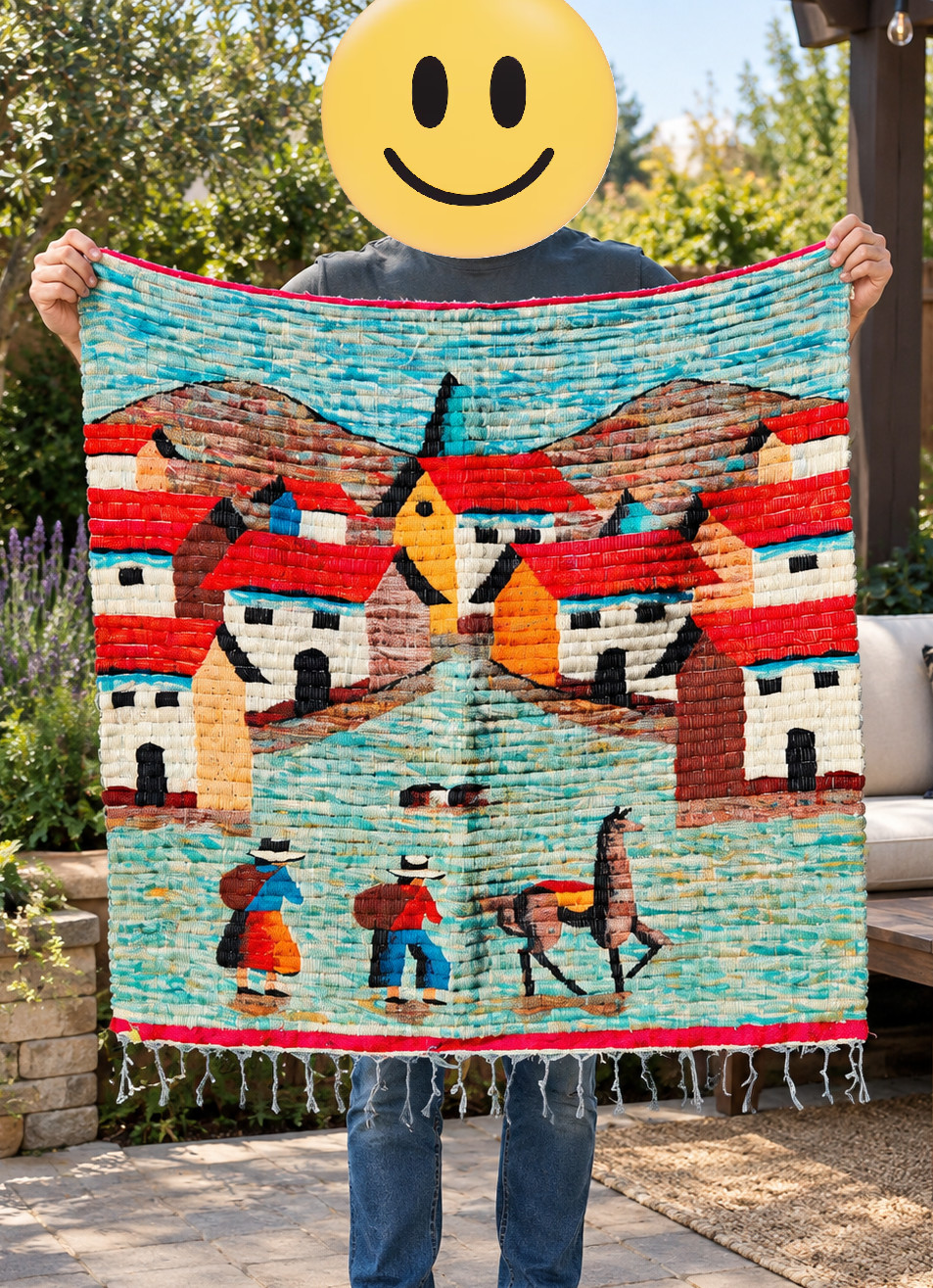Vintage Peruvian hand-woven wool tapestry 36 Vintage Peruvian hand-woven wool tapestry 36