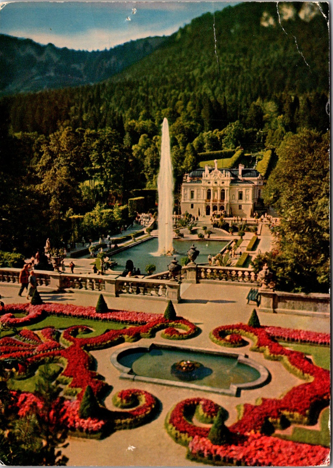 Linderhof Palace By King Ludwig II SW Bavaria Germany Vintage Postcard TPQ28