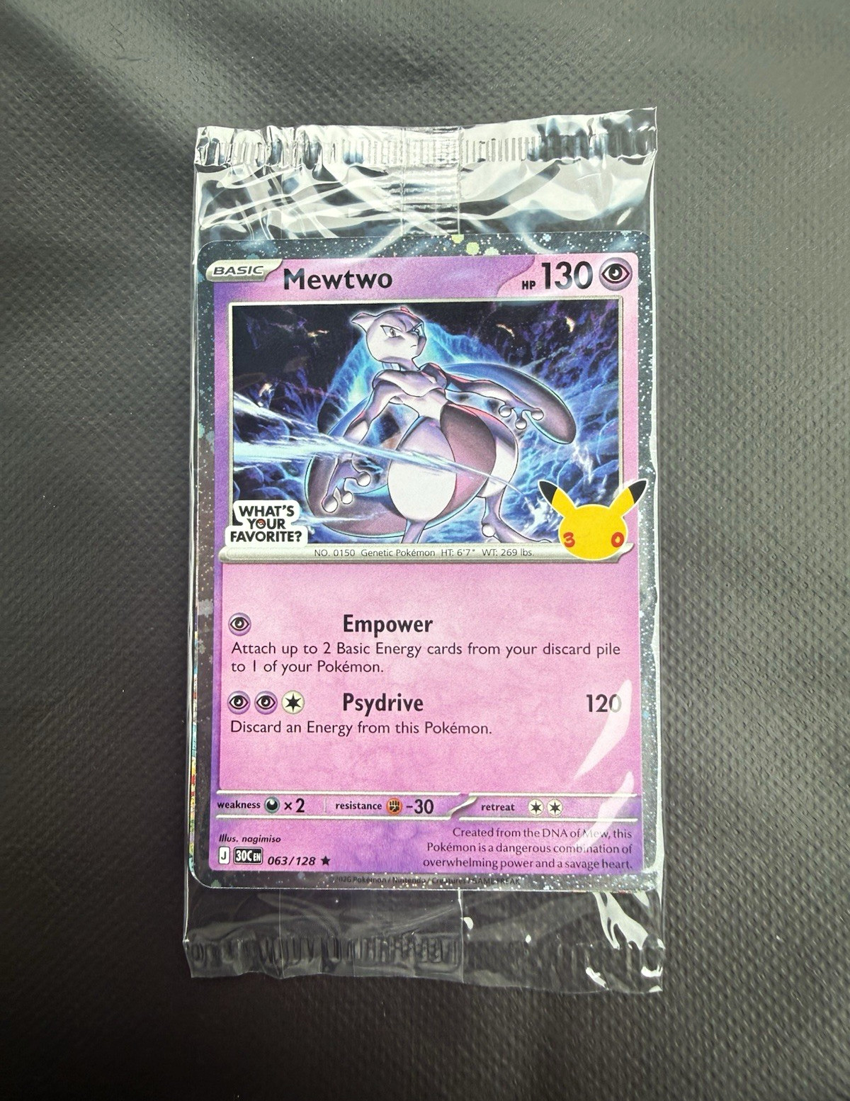 Pokemon TCG Mewtwo 063/128 “What’s Your Favorite?” Promo Holo English Sealed