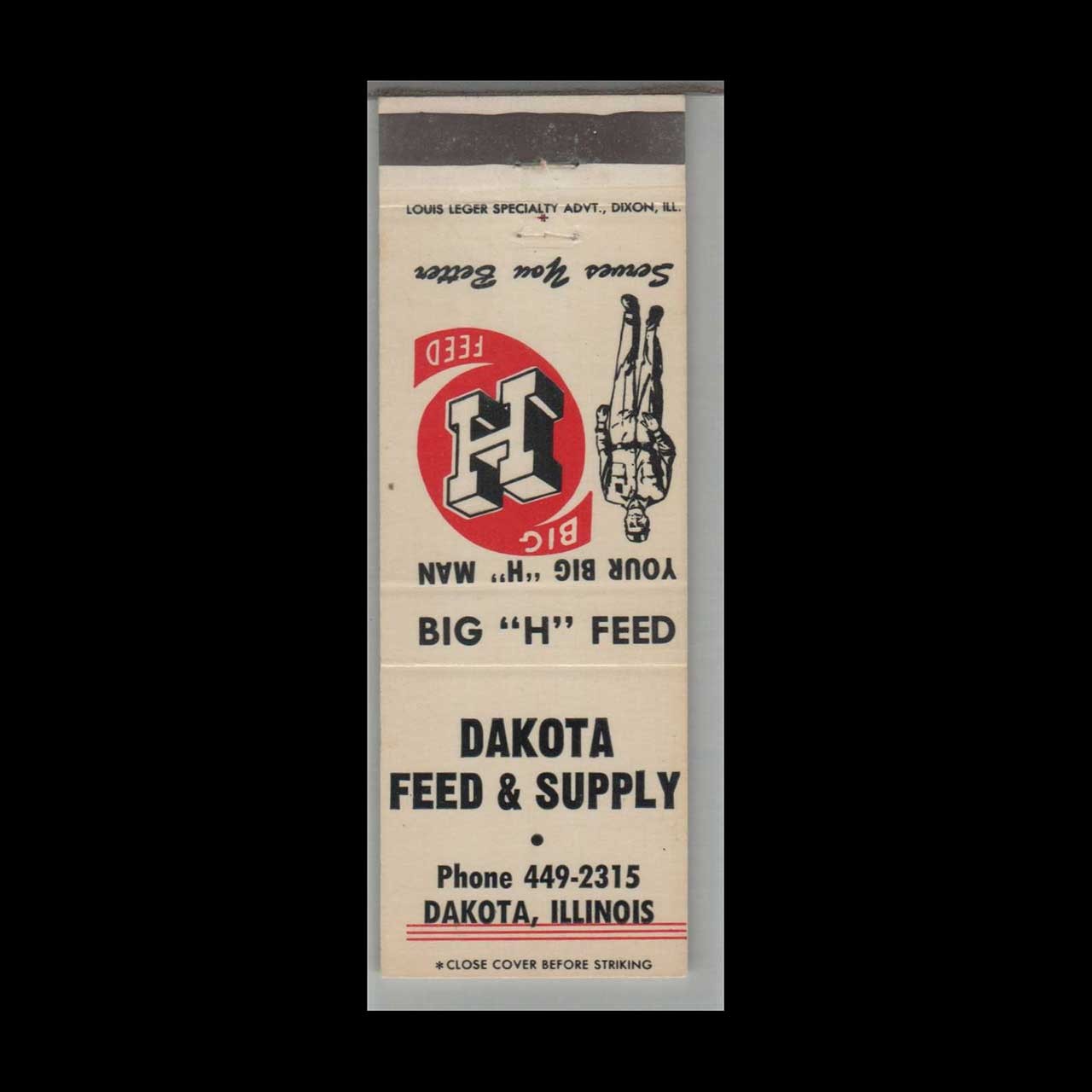 Matchbook Cover  Dakota Feed & Supply Dakota, IL