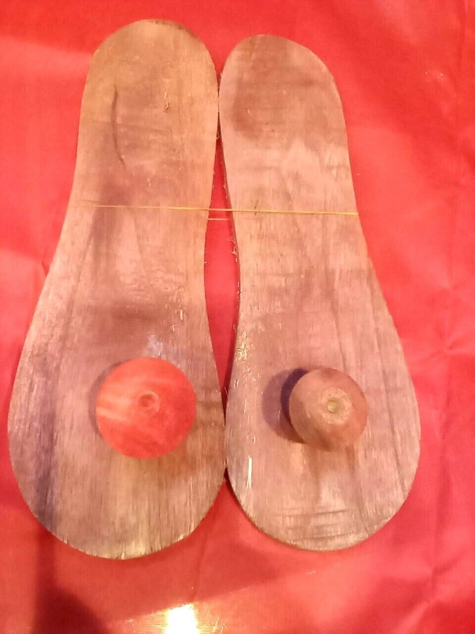 Handcrafted Khadau Charan Paduka Slipper Holy Purpose Pooja Wooden Sandals  New