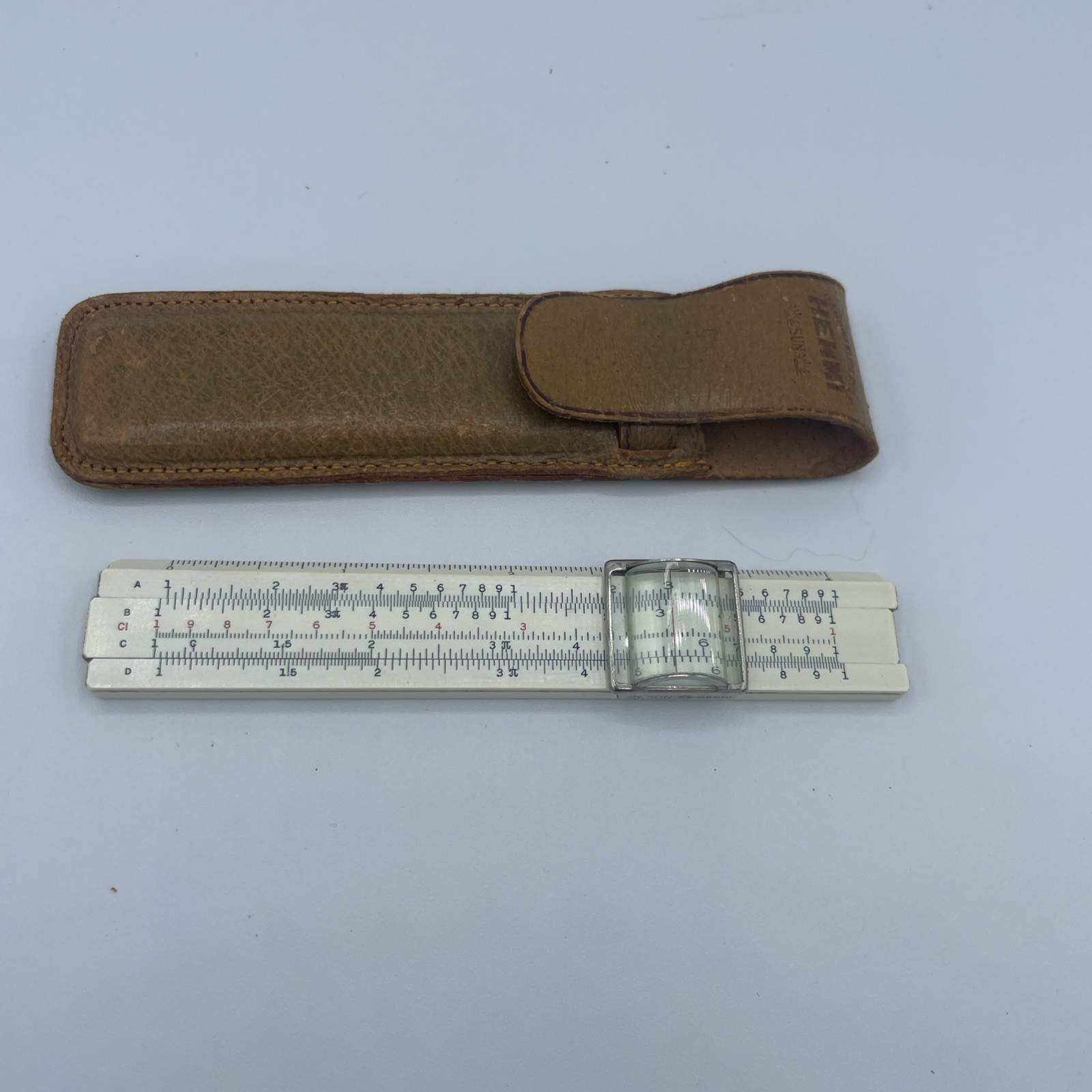 Frederick Post - Sun Hemmi Slide Rule w/Leather Case