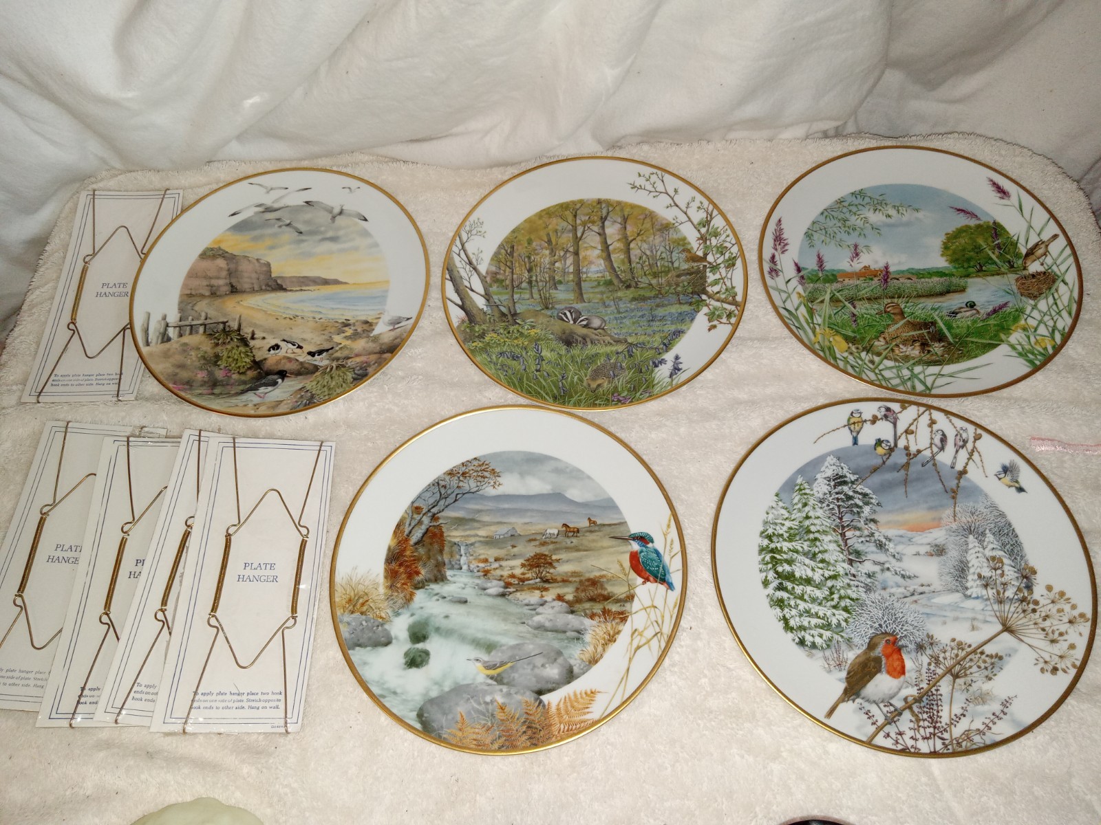 (5) 1979 Peter Barrett Limited Edition Collector Plates Franklin Porcelain NEW