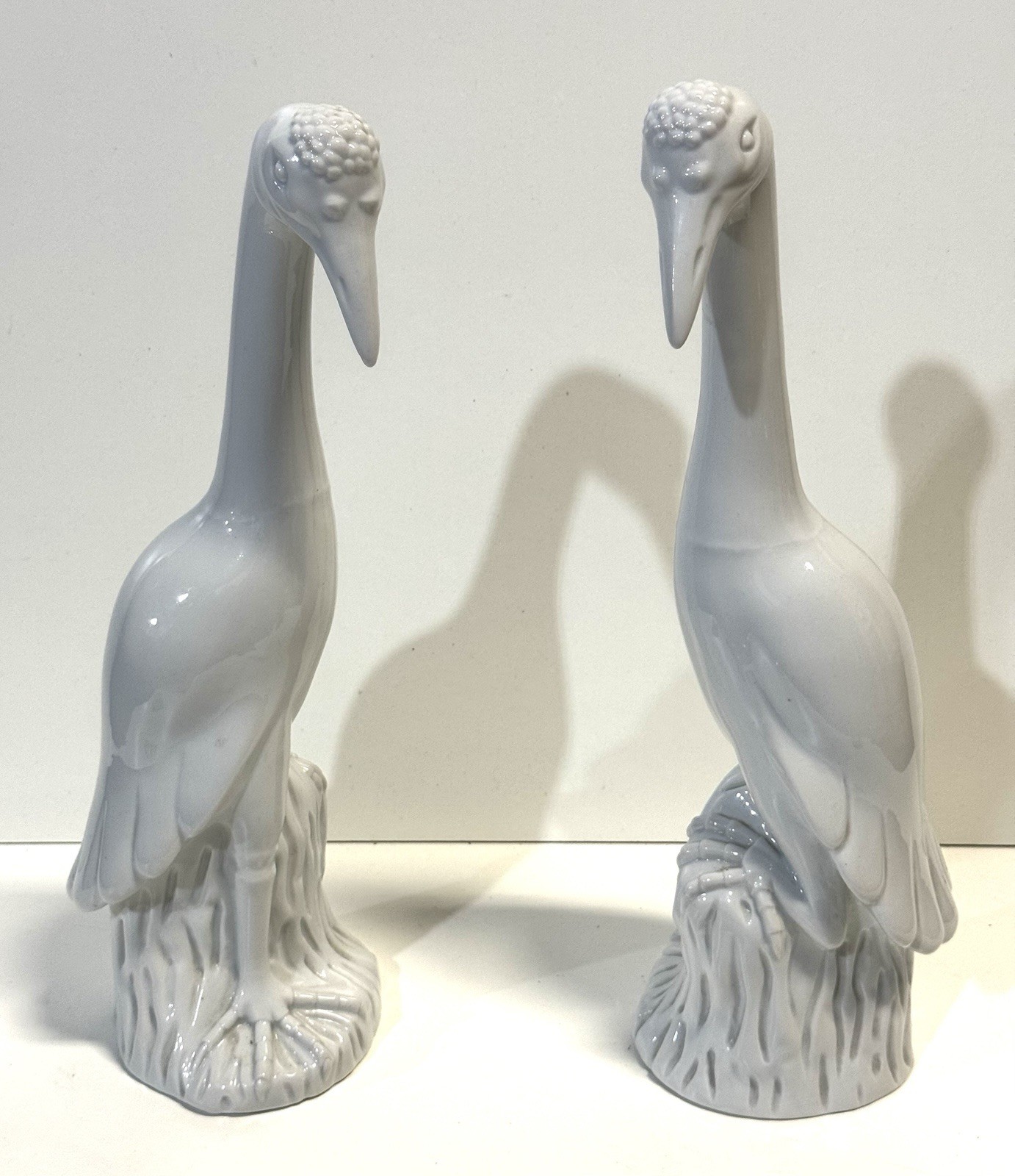 Vintage Antique Pair White Porcelain Water Bird Figures Blanc De Chine France Vintage Antique Pair White Porcelain Water Bird Figures Blanc De Chine France