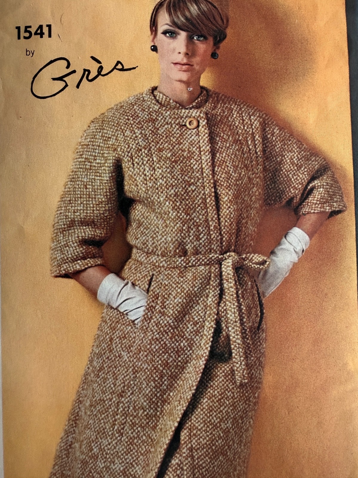 1960\'s Vogue Paris Original 1541 Grès Coat & Dress Pattern Sz 18, Complete 1960\'s Vogue Paris Original 1541 Grès Coat & Dress Pattern Sz 18, Complete