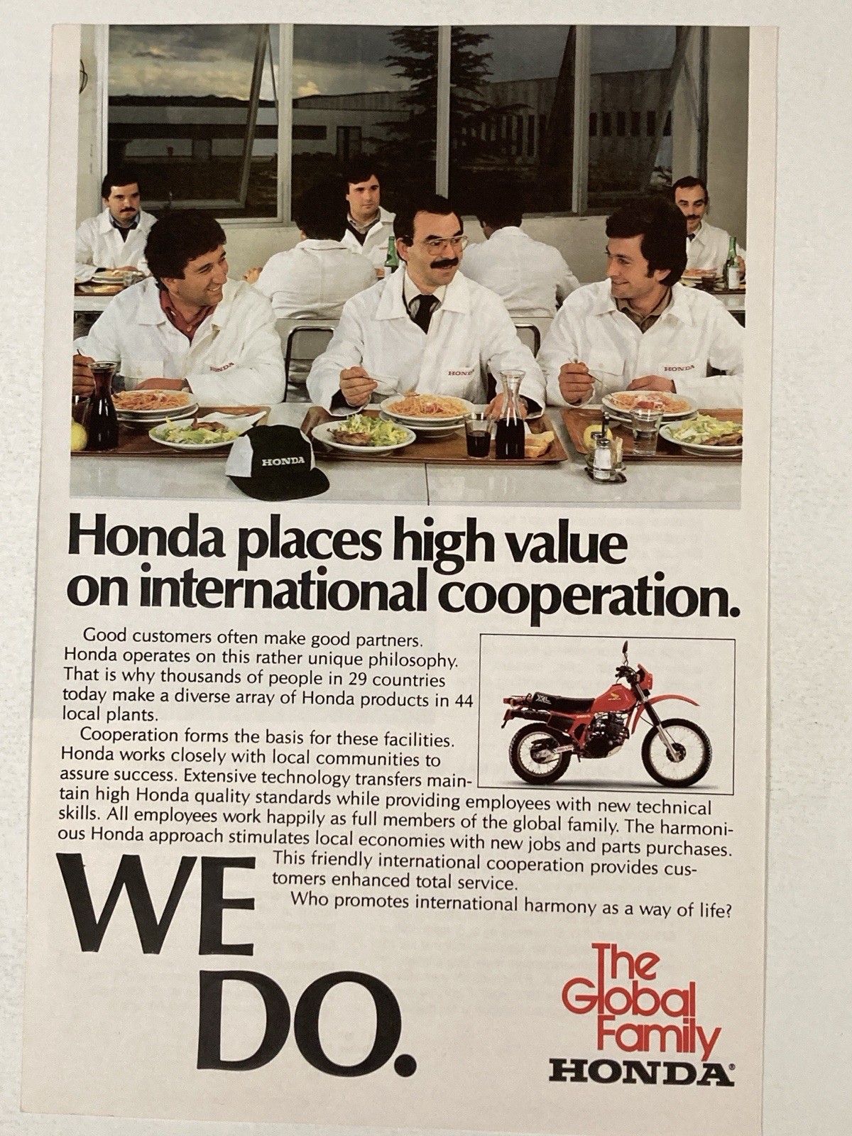 1982 Honda Motorcycle Print Ad International Cooperation 1982 Honda Motorcycle Print Ad International Cooperation