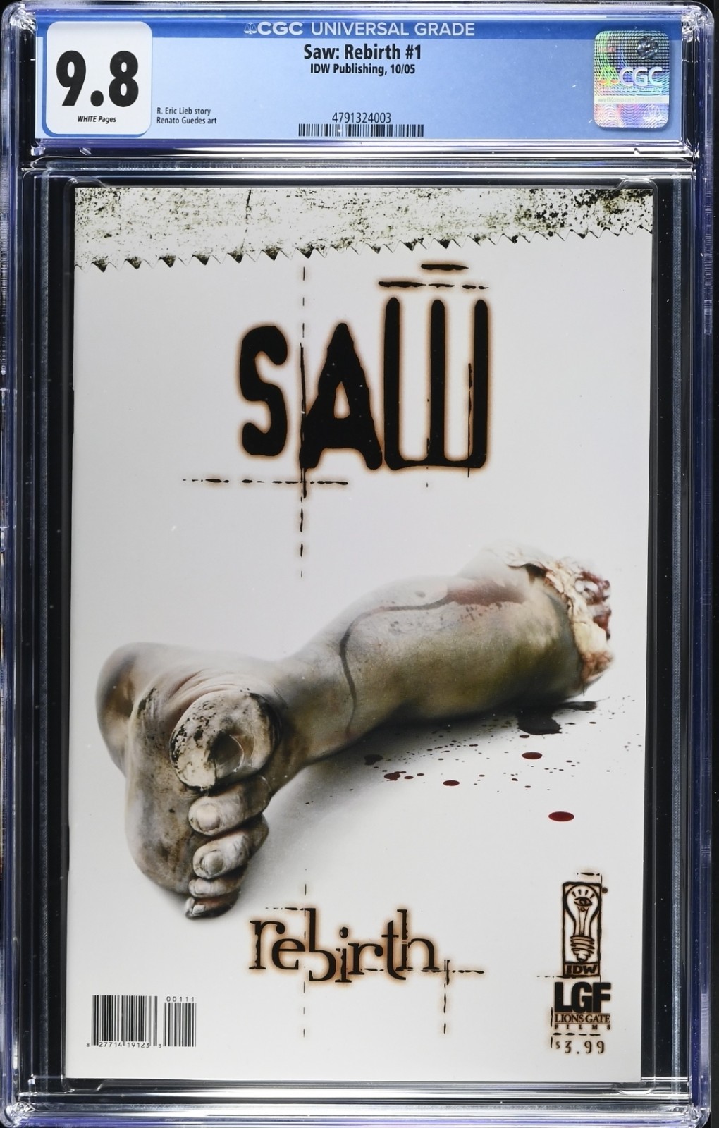 SAW: REBIRTH #1 | CGC 9.8 WP | First Appearance Of JigSaw | Horror Movie Comics