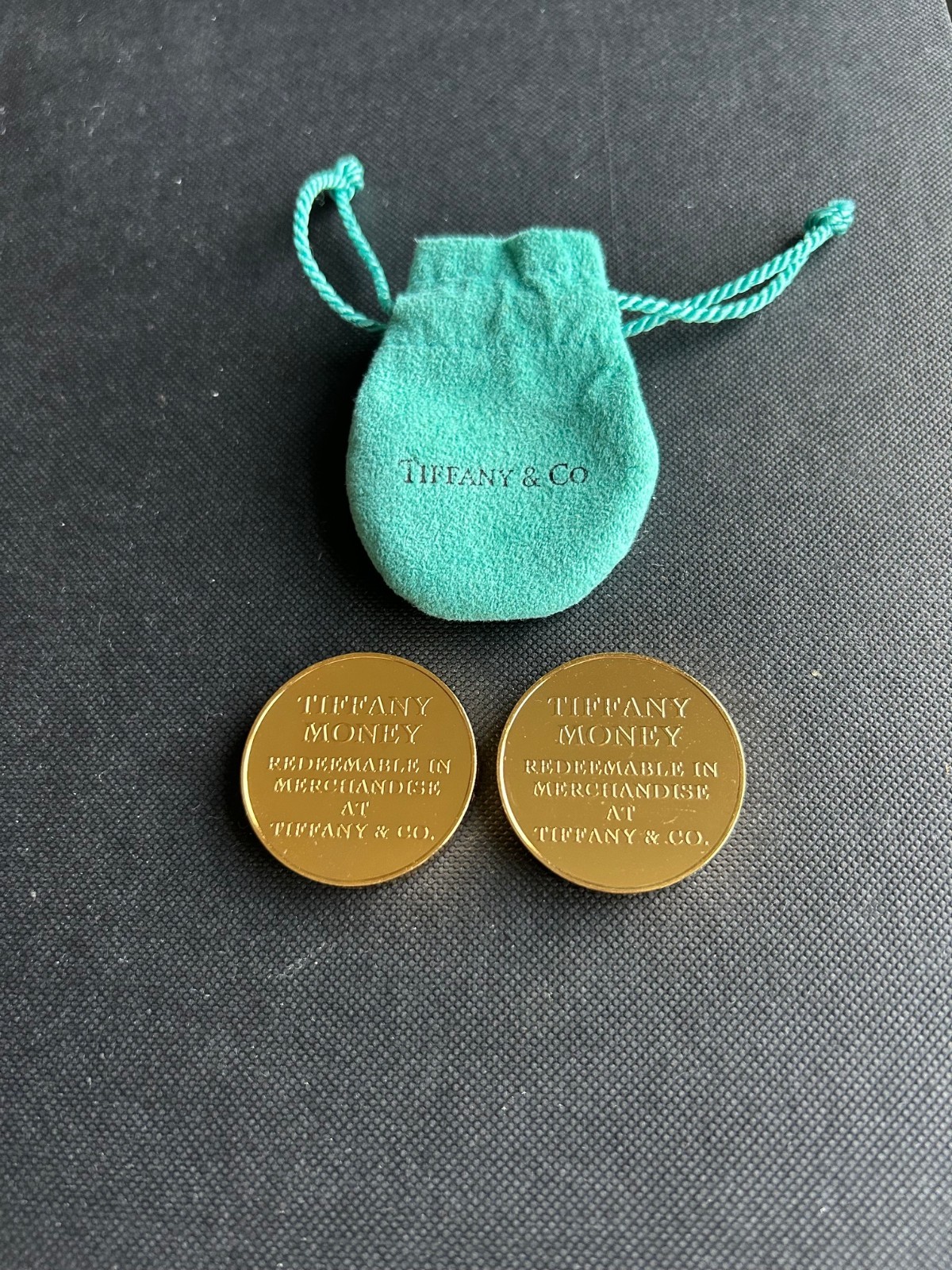 Tiffany &Co. TIFFANY MONEY Vintage $100 Gold Plated Coins in Mint Condition