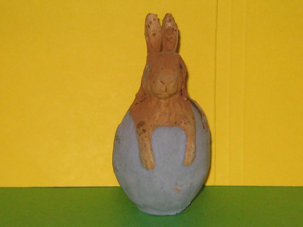 Antique 1920's German Paper Mache Rabbit Egg Easter Candy Container Antique 1920's German Paper Mache Rabbit Egg Easter Candy Container