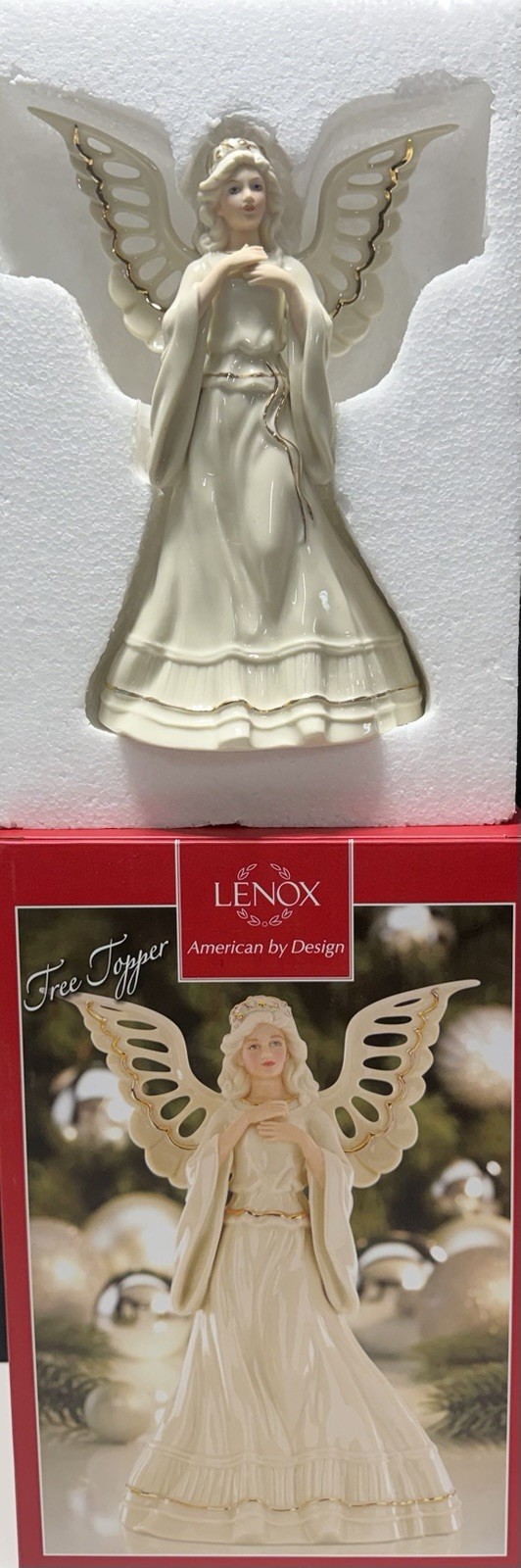 Lenox Angelic Visions Porcelain Ivory/Gold Angel Tree Topper NIB Lenox Angelic Visions Porcelain Ivory/Gold Angel Tree Topper NIB