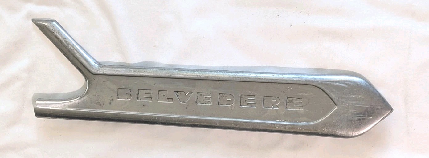 ANTIQUE Vintage '56 1956 Plymouth BELVEDERE Right Center Door Trim OEM Emblem 