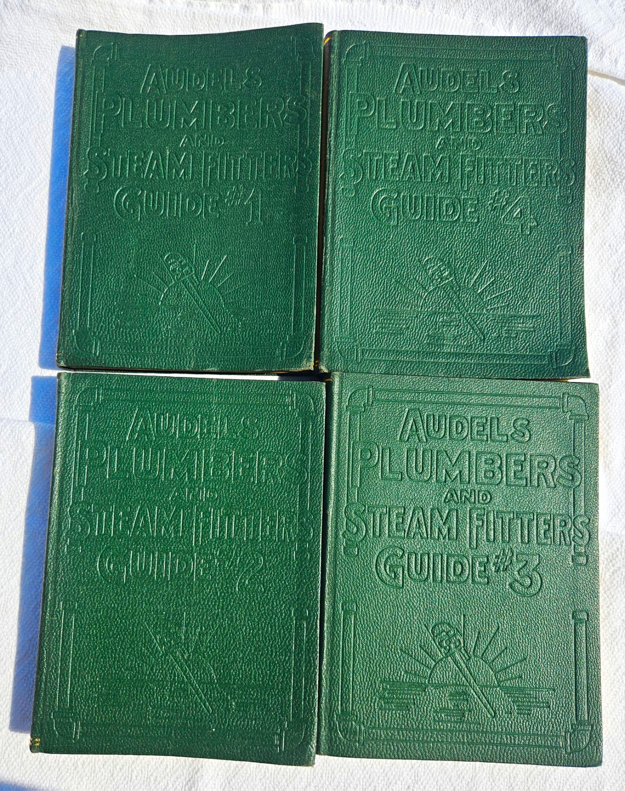 Audels Plumbers & Steam Fitters Guide Vol 1-4 1925 Green Hardcover Set