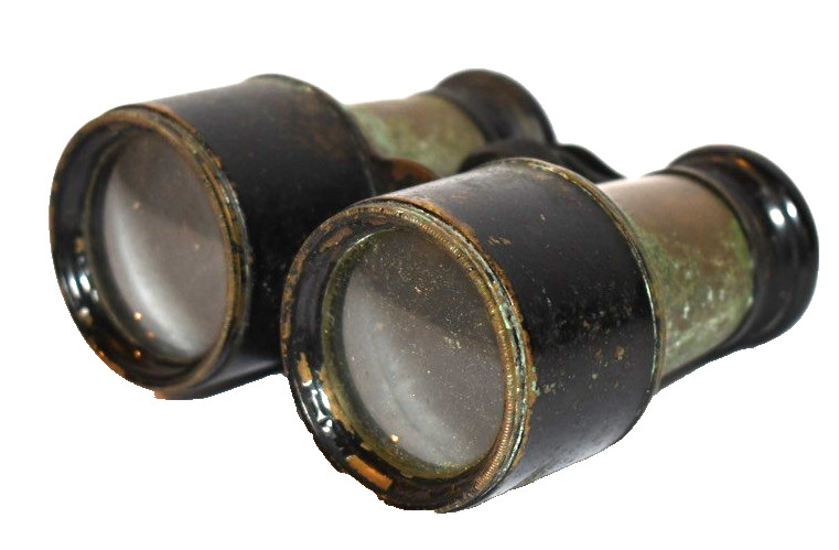 Antique 1930's Brass S&A Swift & Anderson Pilot Achromatic Galilean Binoculars 
