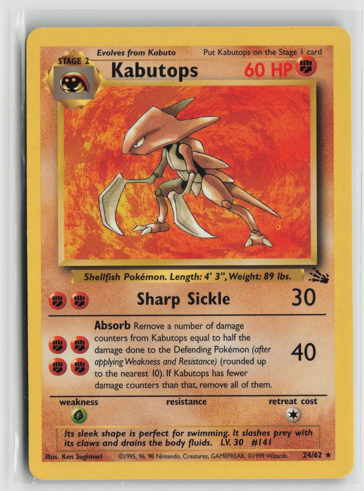 Kabutops (24) Rare Unlimited FO 24/62 MP