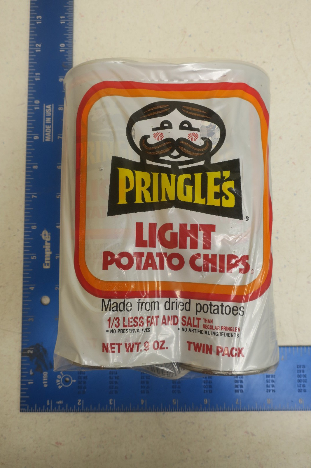 Vintage 1980s Pringles Light Potato Chips Twin Pack Sealed Unopened Movie Prop Vintage 1980s Pringles Light Potato Chips Twin Pack Sealed Unopened Movie Prop