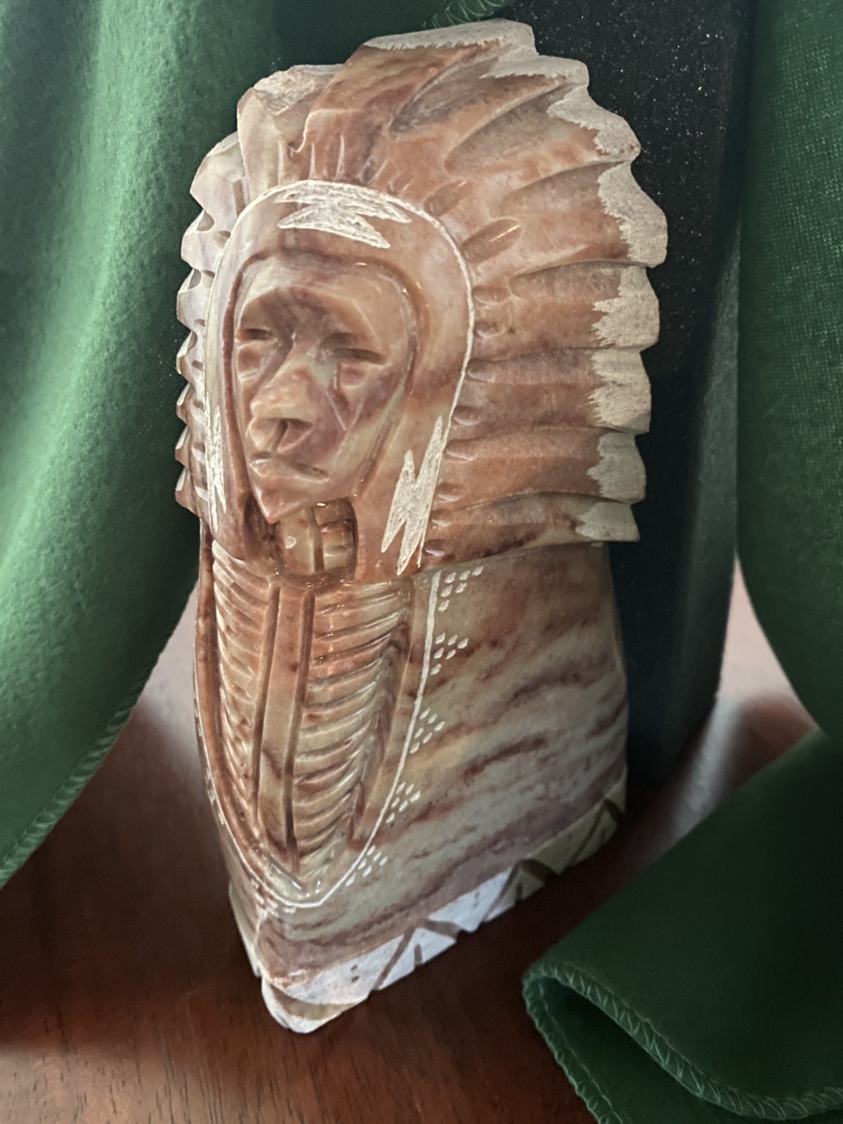 Beautiful Sculpture Polished Alabaster Native American Anasazi- 7.5\