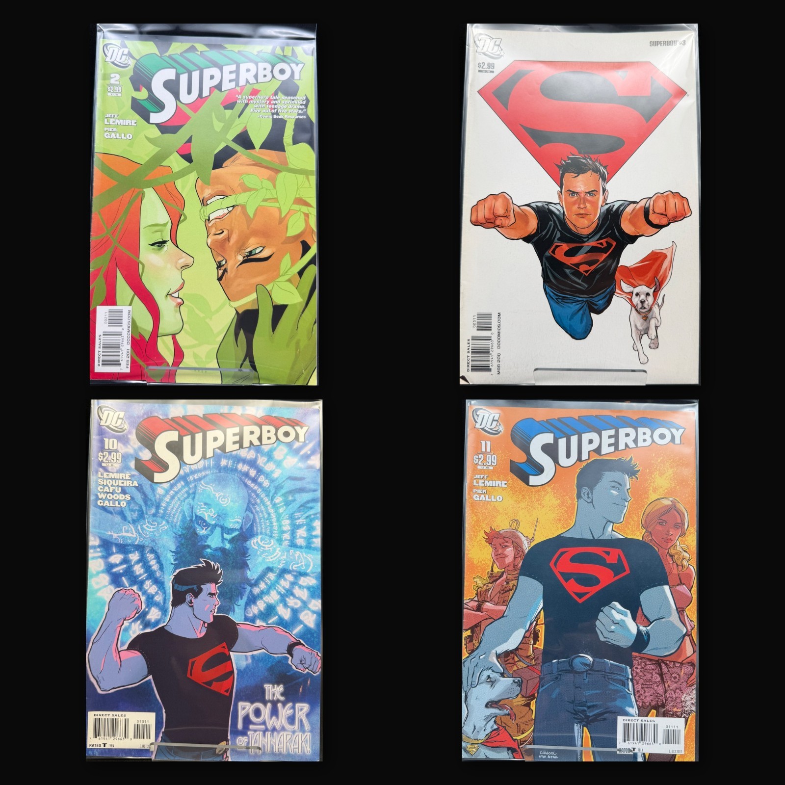 Superboy Comic Lot 4 Issues #2 #3 #10 #11 Jeff Lemire Pier Gallo DC 2011 Run NM Superboy Comic Lot 4 Issues #2 #3 #10 #11 Jeff Lemire Pier Gallo DC 2011 Run NM