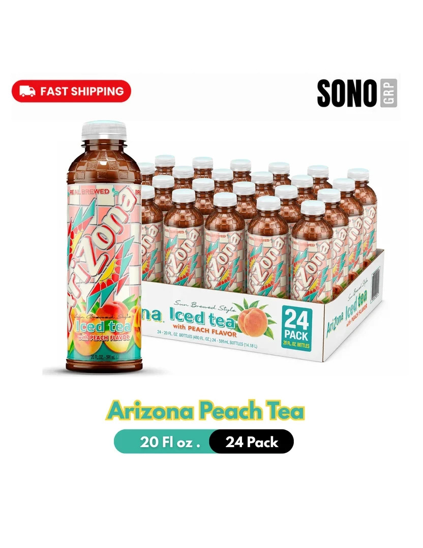 AriZona Peach Tea Bottle, 20 Fl Oz (Pack of 24) AriZona Peach Tea Bottle, 20 Fl Oz (Pack of 24)