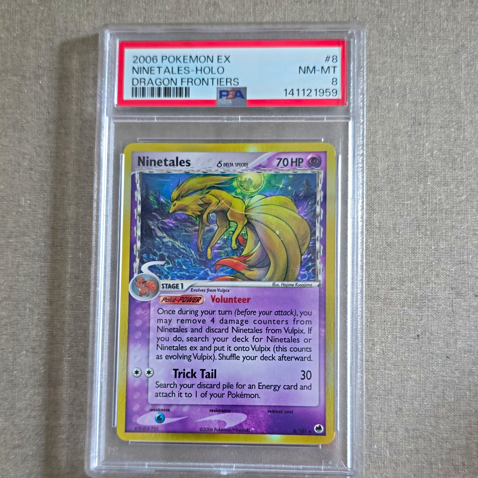 2006 Pokemon  Ex Dragon Frontiers Ninetales 8/101 holo Psa 8