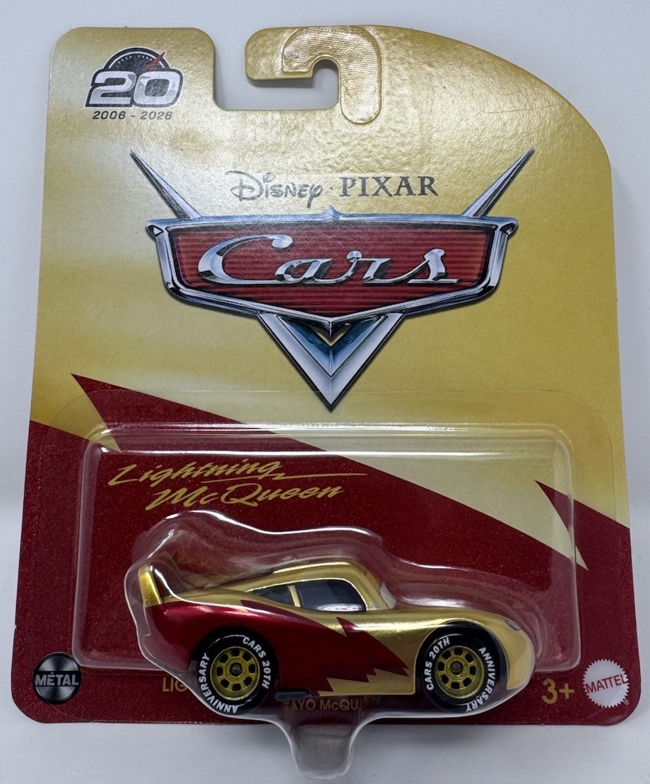 Mattel Cars 2026 20th Anniversary Flash Lightning McQueen Golden Promo CHASE