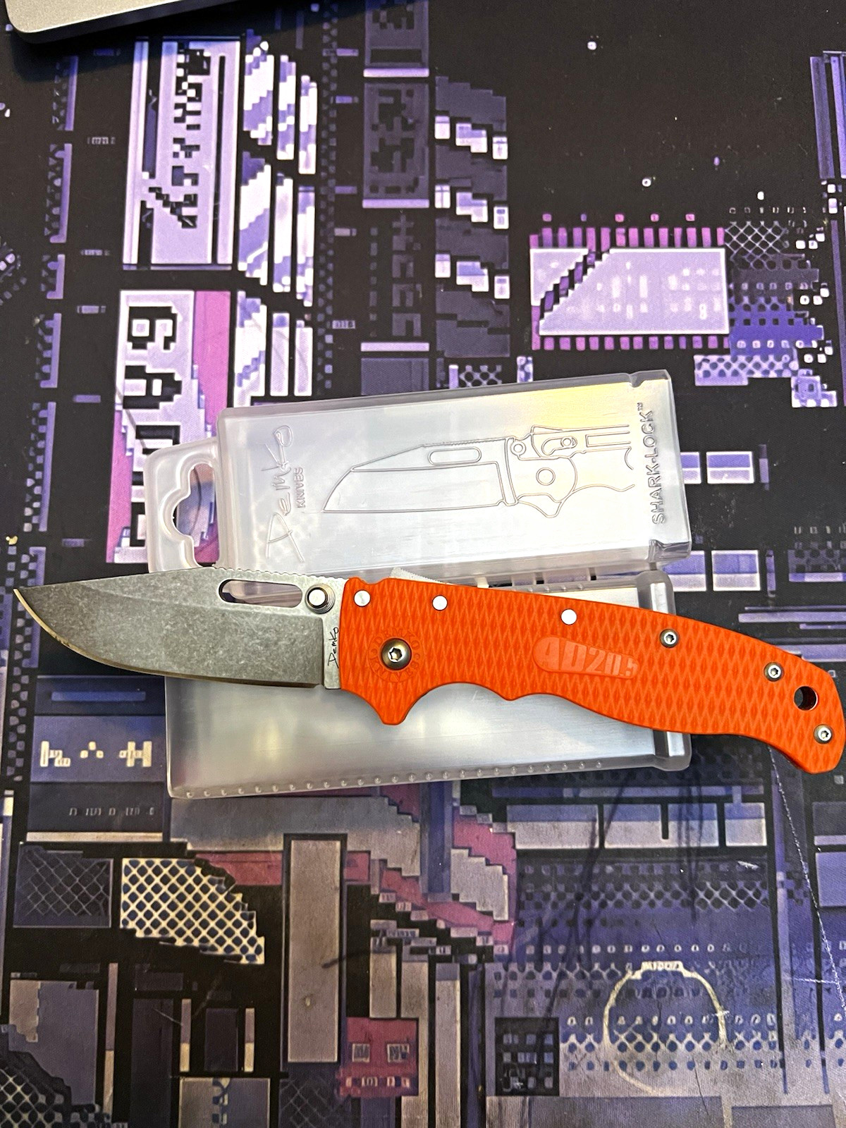 Demko AD20.5 Shark-Lock Pocketknife Orange G10 Plain Edge Clip Point