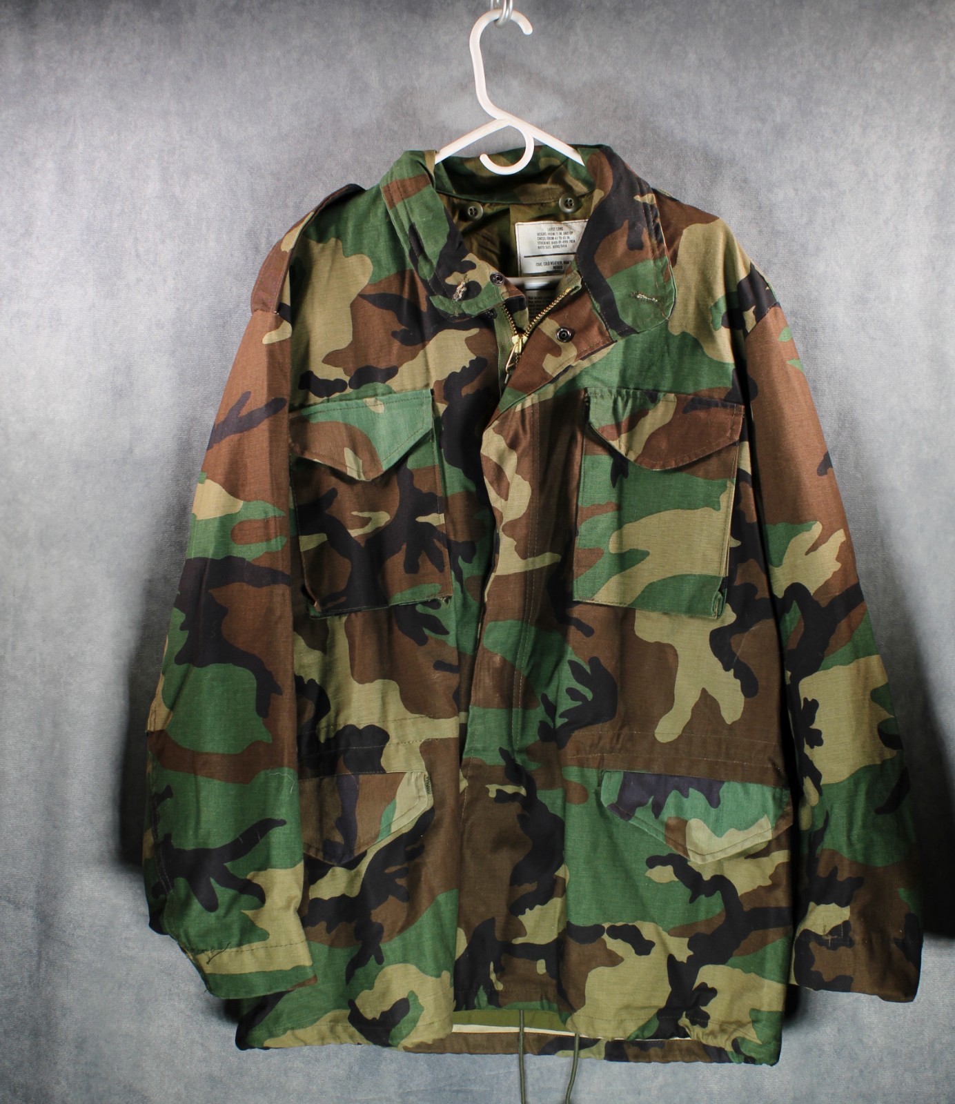 Rothco M65 Field Jacket Woodland Camo M-65 Cold Weather Coat Large Long USA