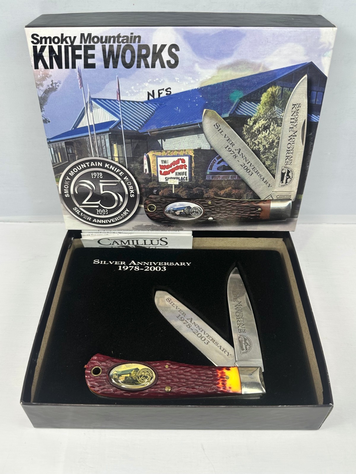Camillus SMKW 25th Silver Anniversary Trapper Knife 1978-2003 USA New w/ Box