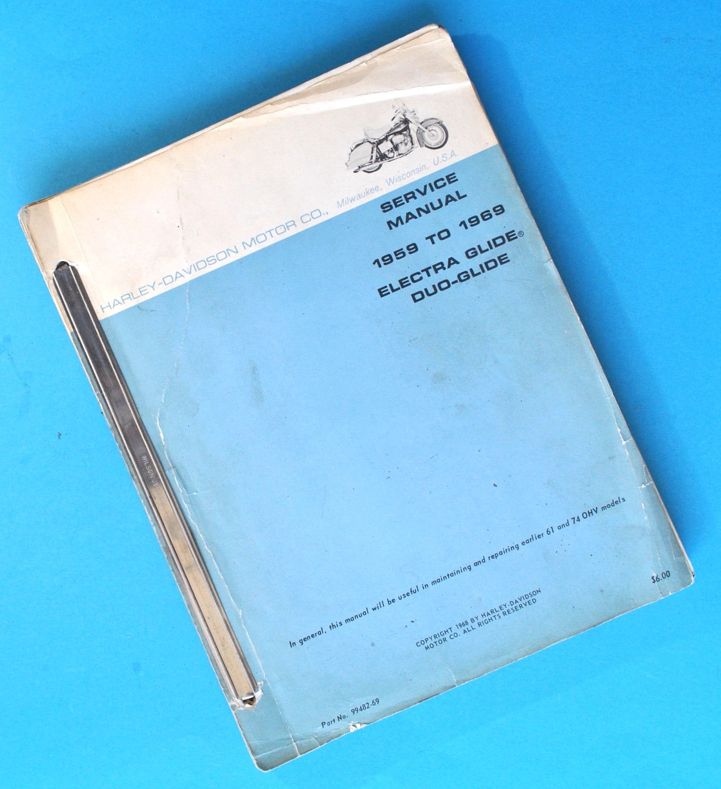 1959 - 1969 Harley Davidson Service Manual Book FL FLH Panhead FL FLH Shovelhead