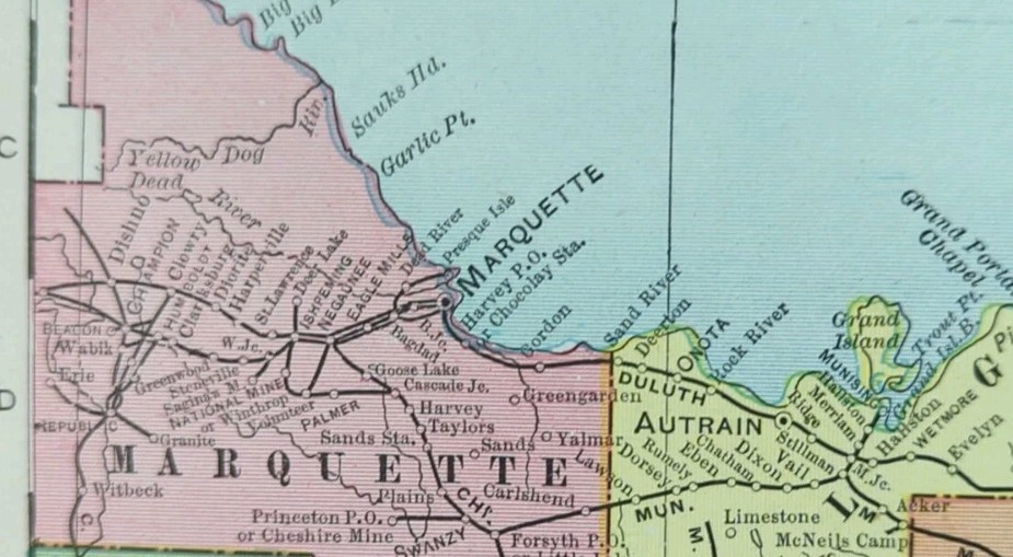 Vintage 1902 MICHIGAN Map 14