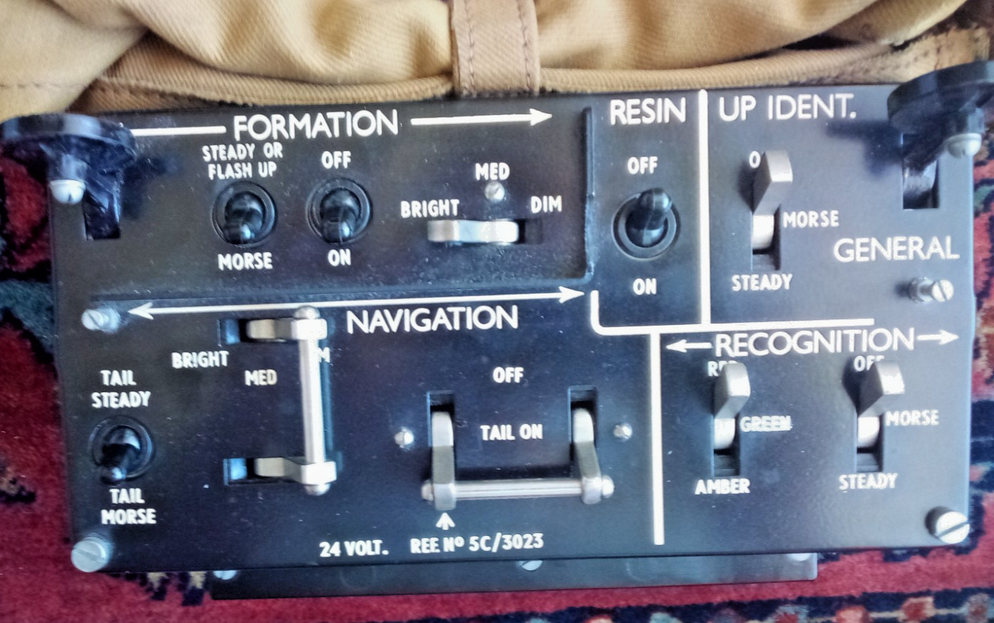 WWII RAF Spitfire Aircraft Instrument Panel. Battle Of Britain.