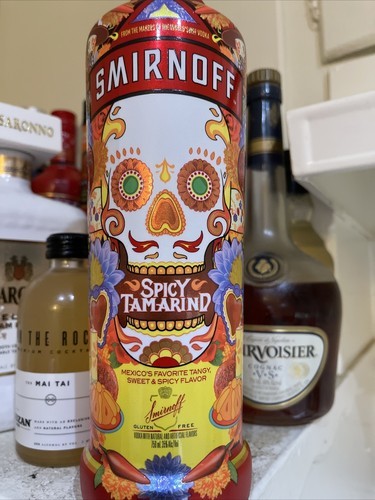 Smirnoff Spicy Tamarind Vodka Empty Bottle 750 ML Day Of The Dead Mexico Art