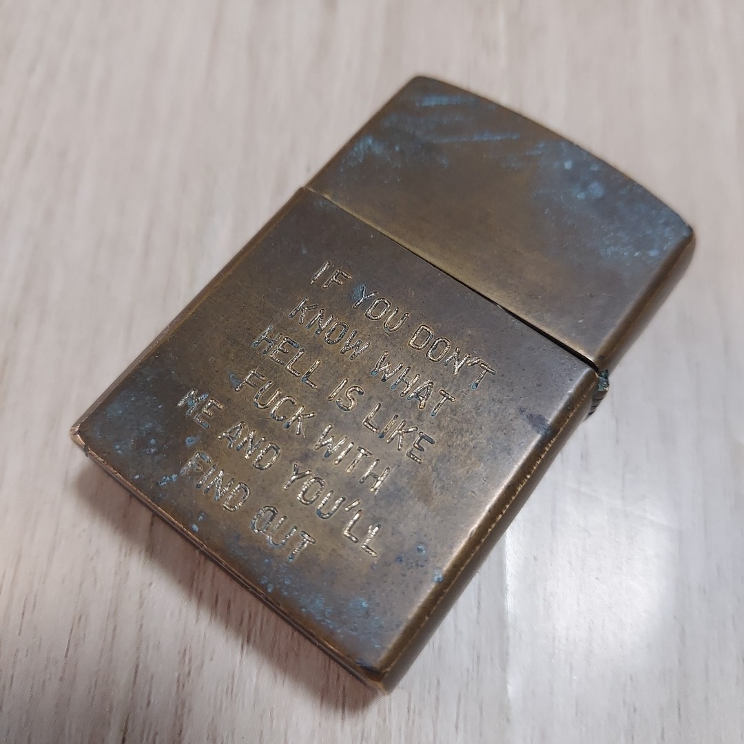 Vintage ZIPPO 1966-1967 Vietnam War Helicopter Solid Brass Lighter Rare