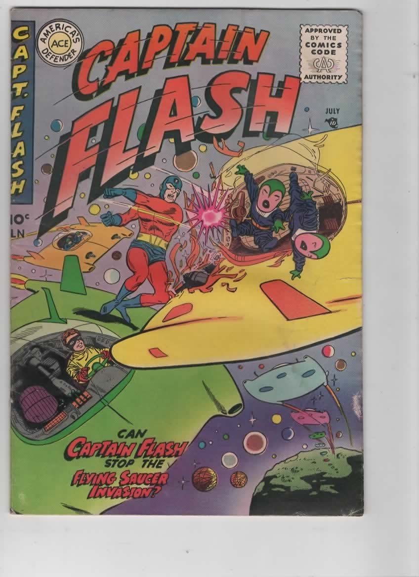 Captain Flash #4 DC Comics July 1955 Rare Double Front Cover Captain Flash #4 DC Comics July 1955 Rare Double Front Cover