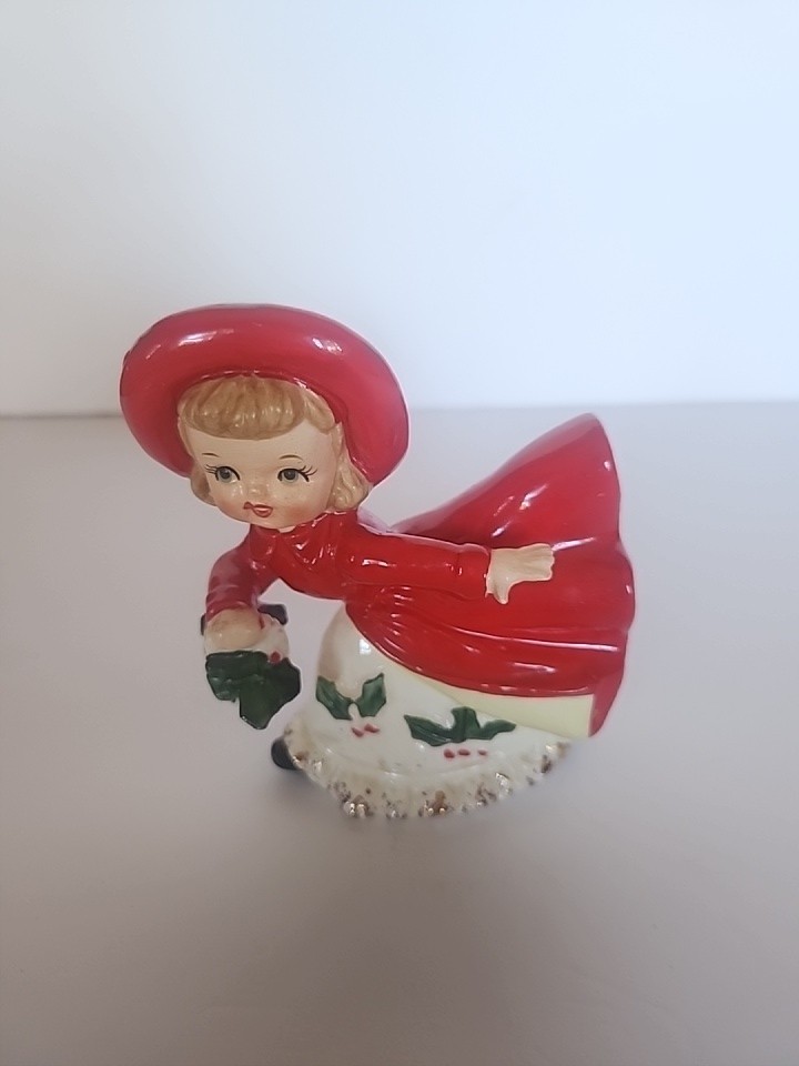 Vintage Napco Style Blonde Holly Shopper Girl Figurine Holly Apron