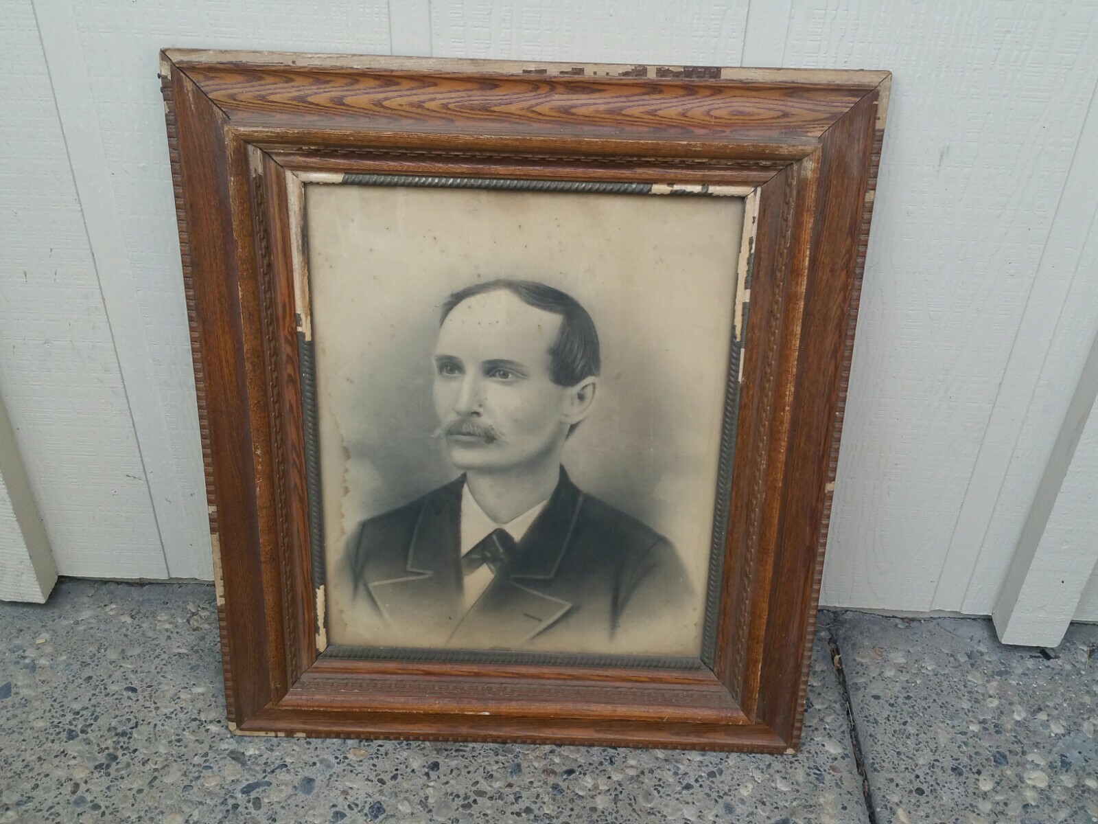 Antique 1800s Lithograph In Antique Wooden Frame 29\