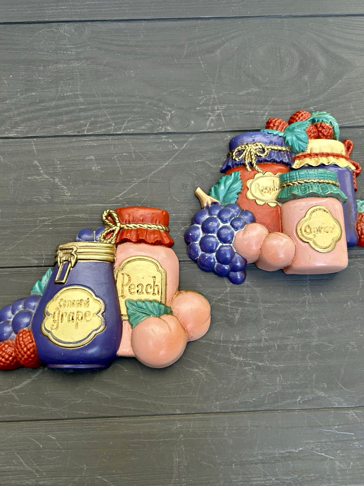 Home Interiors 1987 GIA Inc Fruit Jam Jar Wall Plaques Set Cottagecore Vintage Home Interiors 1987 GIA Inc Fruit Jam Jar Wall Plaques Set Cottagecore Vintage