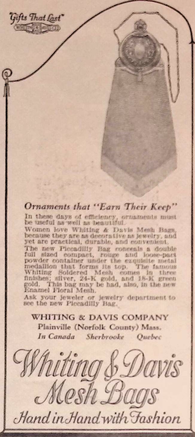 1925 Antique Print Ad Whiting & Davis Mesh Bags Fashion Good Housekeeping Dec 1925 Antique Print Ad Whiting & Davis Mesh Bags Fashion Good Housekeeping Dec
