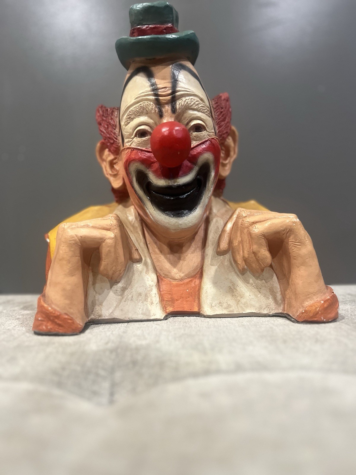 ANTIQUE ESCO 1990 LOU JACOBS PLASTER BUST USED CONDITION RINGLING BROTHERS CLOWN