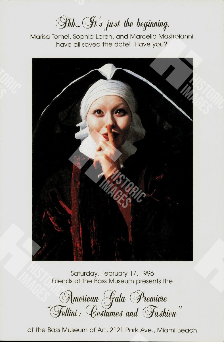 1996 Press Photo advertising the American Gala Premiere of 'Fellini: Costumes 1996 Press Photo advertising the American Gala Premiere of 'Fellini: Costumes