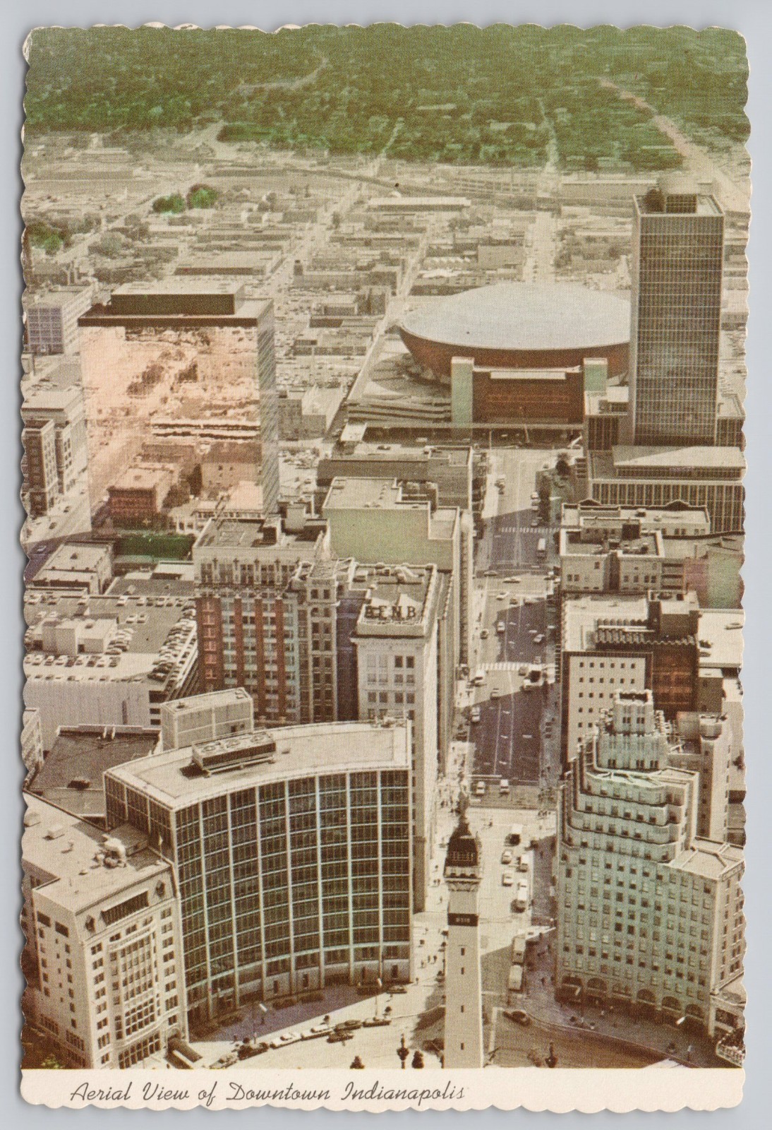 Aerial View of Downtown Indianapolis IN Indiana Postcard 4x6