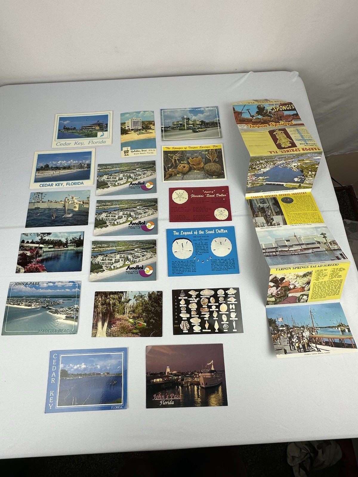 Vintage Lot Of 16 Florida Unposted Postcards, 1 Posted And Tarpon Springs Vintage Lot Of 16 Florida Unposted Postcards, 1 Posted And Tarpon Springs