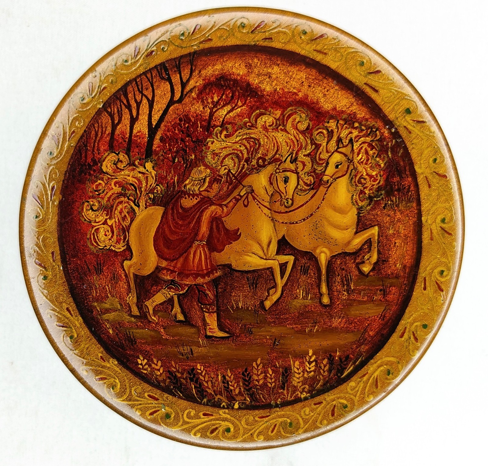 Antique Imperial Russian Lacquer Trinket Box Pre-1917 Chirikov & Co Lyubatovich