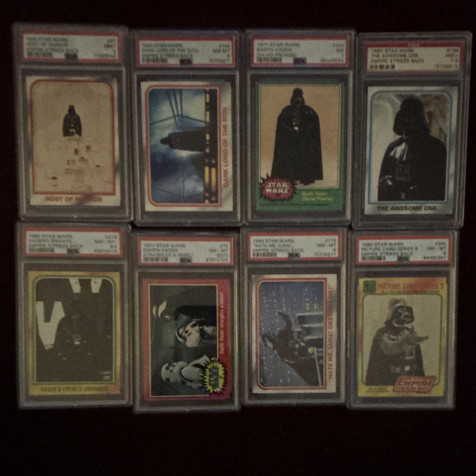 Topps Star Wars Darth Vader PSA Graded Trading Card Lot 8 Cards 1977