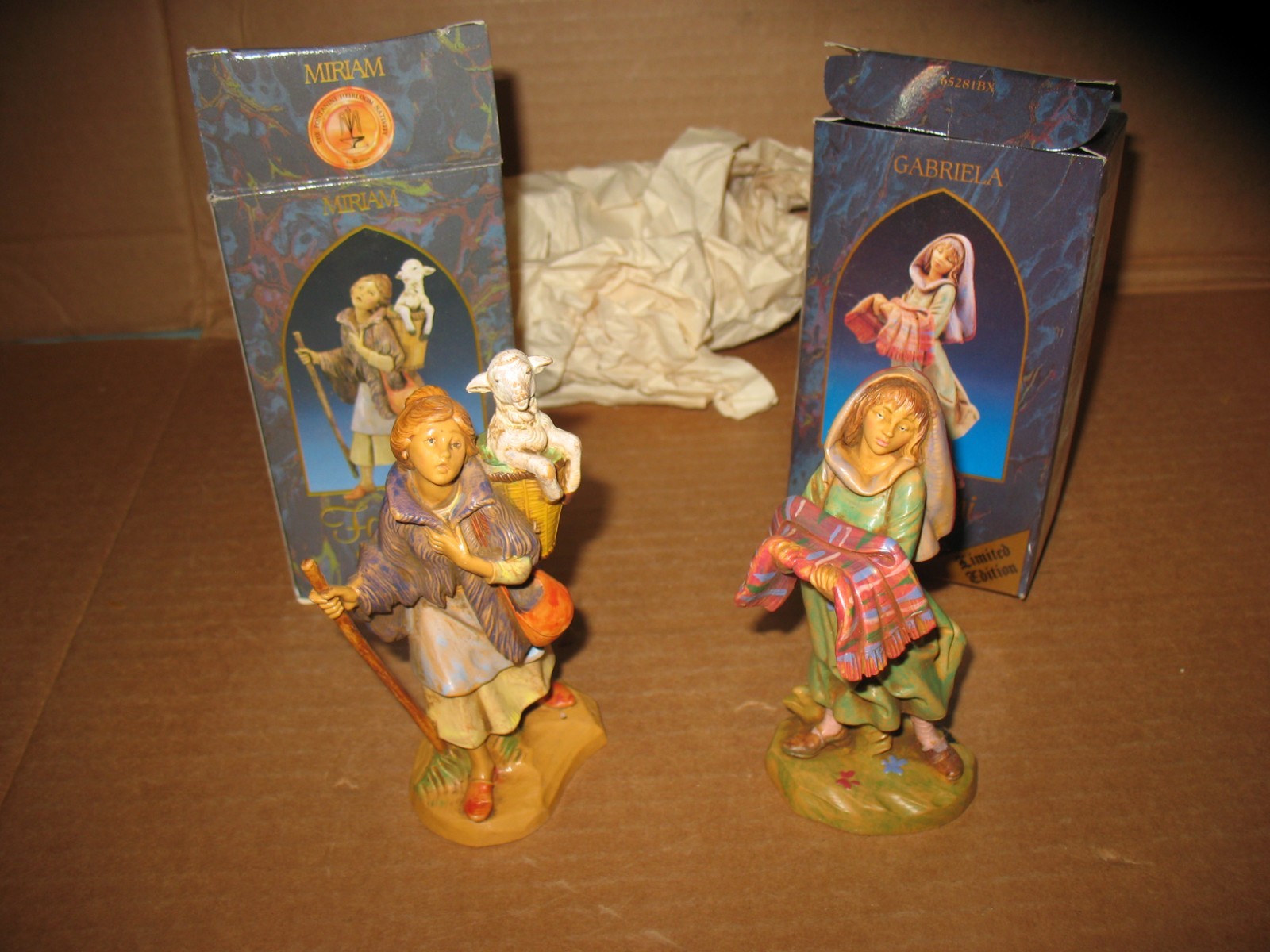 Vintage  Fontanini Nativity Figurines 1994 Gabriela & 1993 Miriam